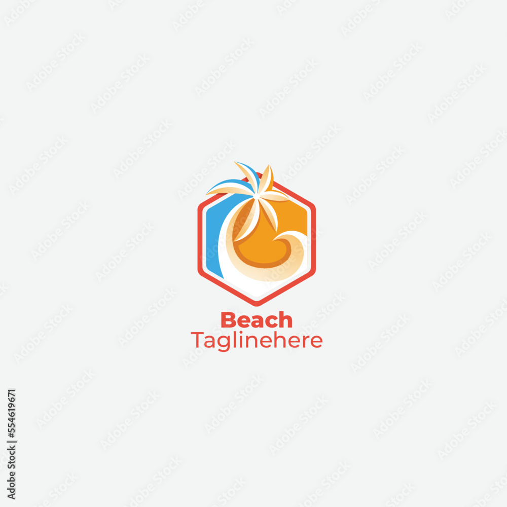 Obraz premium icon vector beach design color gradient