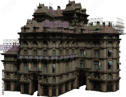 European building, Front View, Generative AI