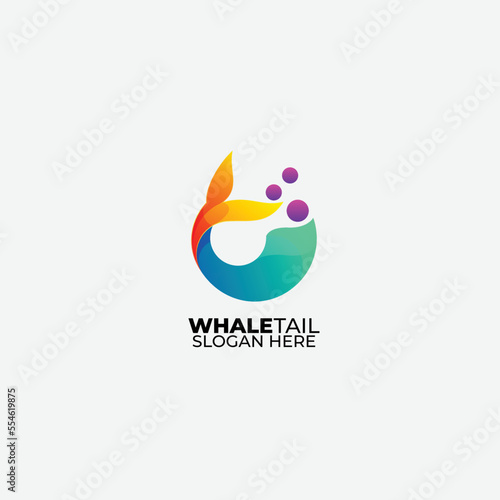 whale tail colorful gradient design