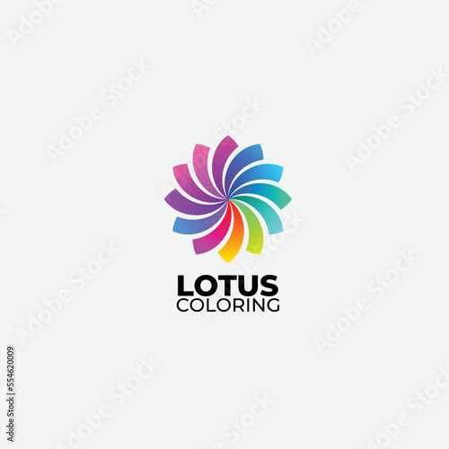 lotus colorful logo illustration