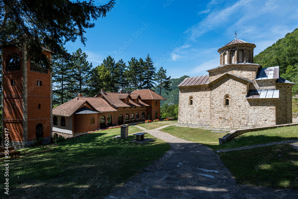Orthodox Christian Monastery. Serbian Monastery of the Holy Trinity (Manastir Svete Trojice). 12th century monastery located on Ovcar Mountain, near Ovcar Banja, Serbia, Europe