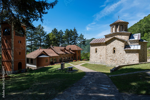 Orthodox Christian Monastery. Serbian Monastery of the Holy Trinity (Manastir Svete Trojice). 12th century monastery located on Ovcar Mountain, near Ovcar Banja, Serbia, Europe photo