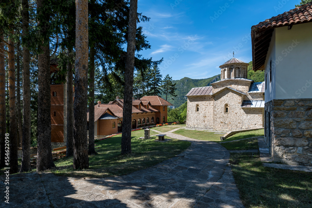 Orthodox Christian Monastery. Serbian Monastery of the Holy Trinity (Manastir Svete Trojice). 12th century monastery located on Ovcar Mountain, near Ovcar Banja, Serbia, Europe Orthodox Christian Monastery. Serbian Monastery of the Holy Trinity (Manastir Svete Trojice). 12th century monastery located on Ovcar Mountain, near Ovcar Banja, Serbia, Europe