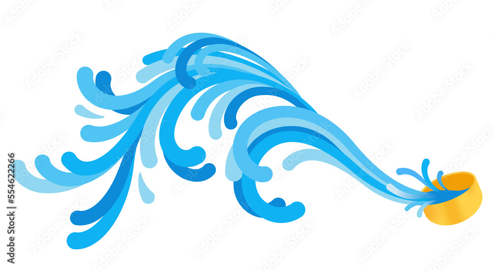 Obraz premium water splashing and golden bowl songkran