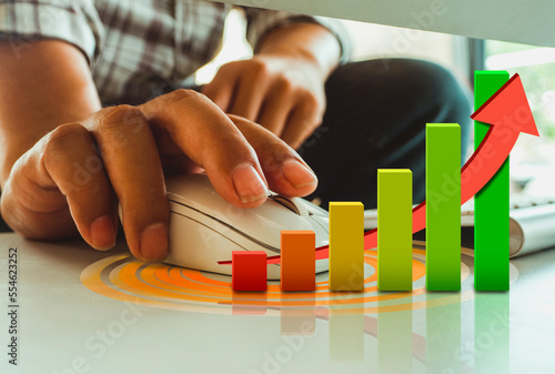 Check the trades from the graph showing the products. Business concept