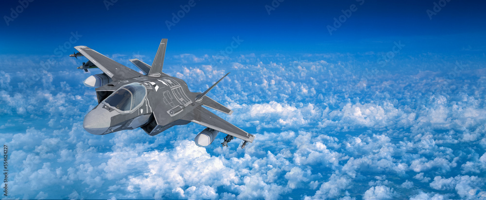 atomwaffenfähiges bundeswehr kampfflugzeug im flug über den wolken