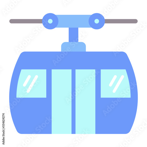 Cable Car Flat Icon