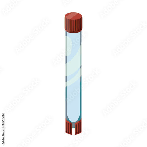 Laboratory equipment vector illustration. Test tube with protective cap, medical equipment with cryogenic on white background