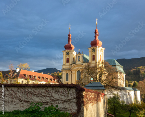 Baroque church in Hejnice, northern Bohemia, Czech republic photo