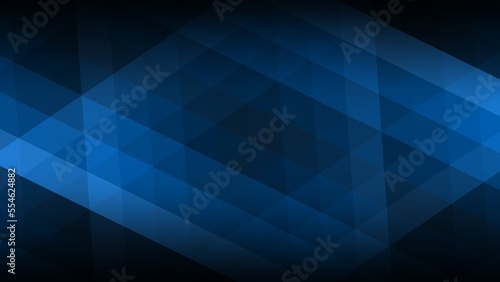 Illustration of a blue black background with illuminated triangles and added effects