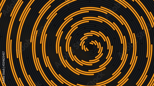 Illustration of an orange black background with a spiral pattern