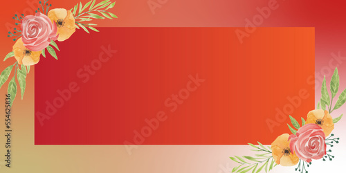 Vector seamless beautiful pattern flower and leaves flat background