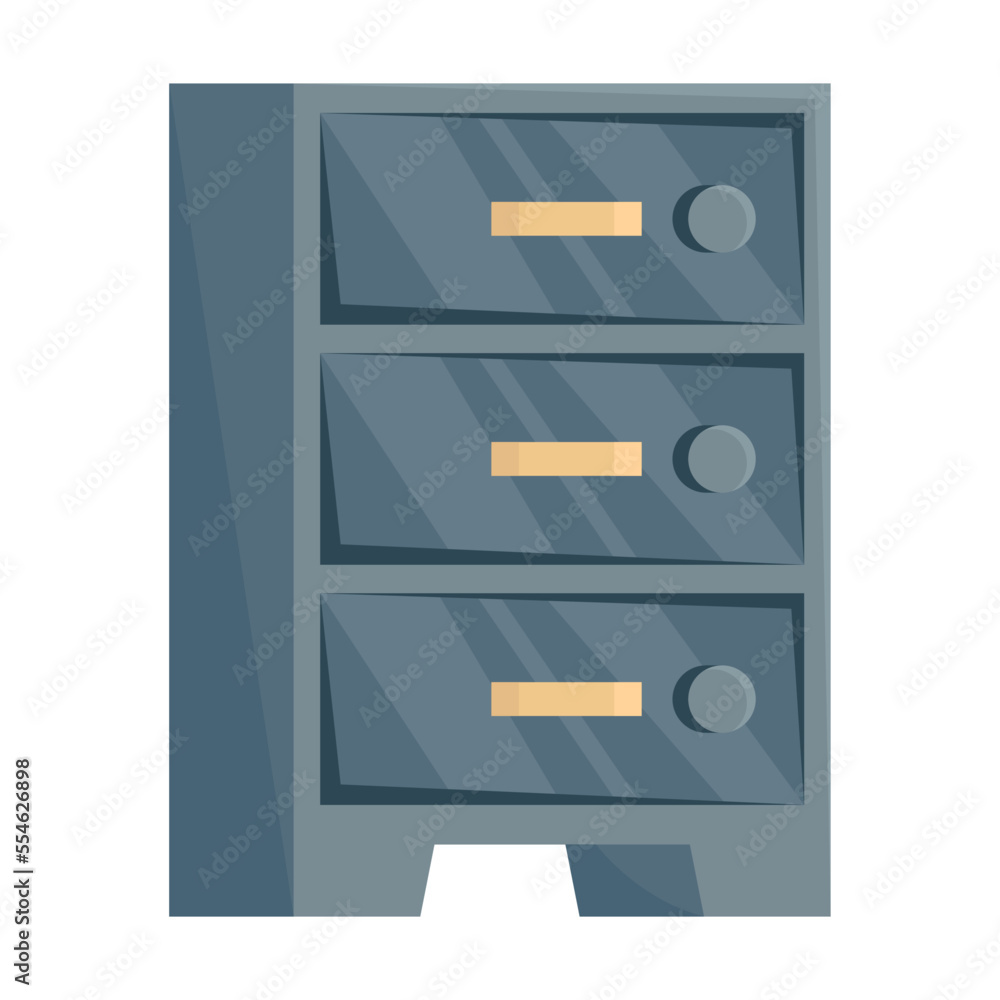Bank vault cartoon illustration. Metallic cash depository. Money, treasure, security, safety concept Bank vault cartoon illustration. Metallic cash depository. Money, treasure, security, safety concept