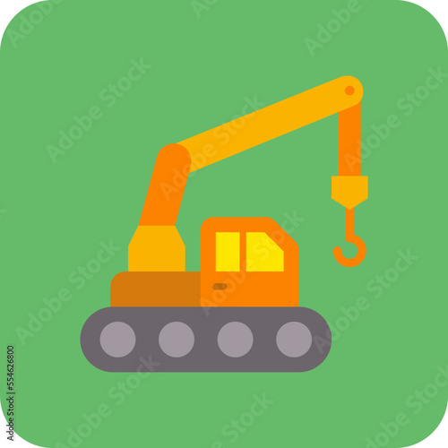 Crane Multicolor Round Corner Flat Icon