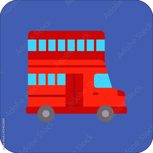 Double Decker Multicolor Round Corner Flat Icon