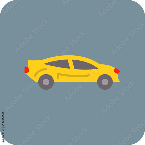 Fototapeta Naklejka Na Ścianę i Meble -  Sports Car Multicolor Round Corner Flat Icon