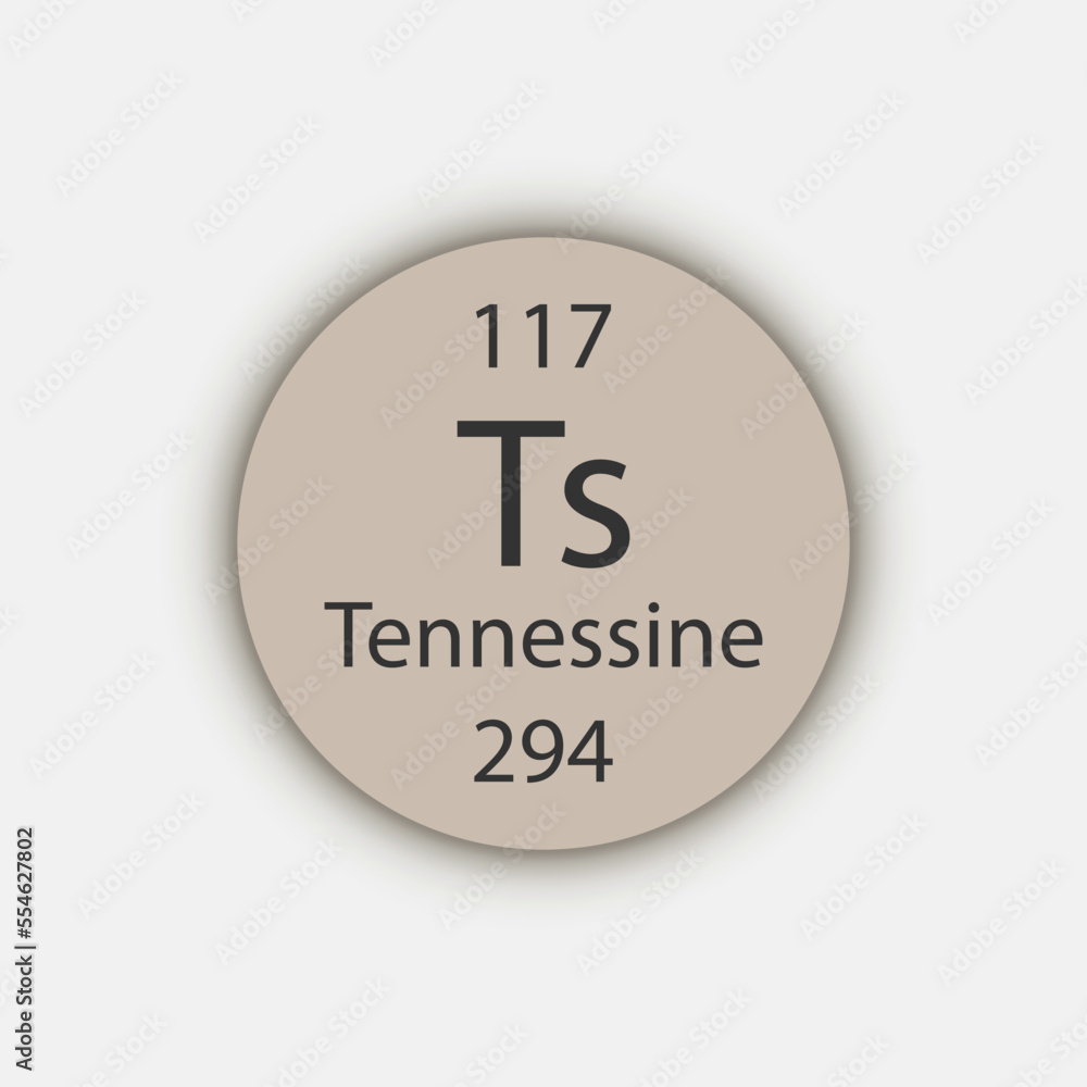 Tennessine symbol. Chemical element of the periodic table. Vector illustration. Tennessine symbol. Chemical element of the periodic table. Vector illustration.