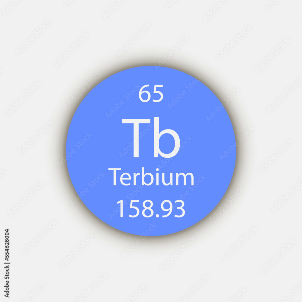 Terbium symbol. Chemical element of the periodic table. Vector illustration. Terbium symbol. Chemical element of the periodic table. Vector illustration.