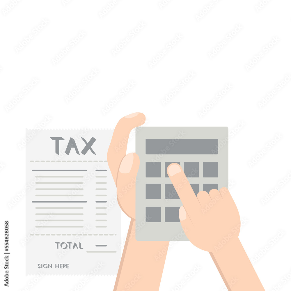 hand holding calc counting tax paper and pen hand holding calc counting tax paper and pen