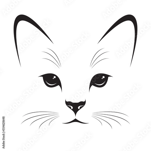 Cat face design on transparent background. Pet. Animals.