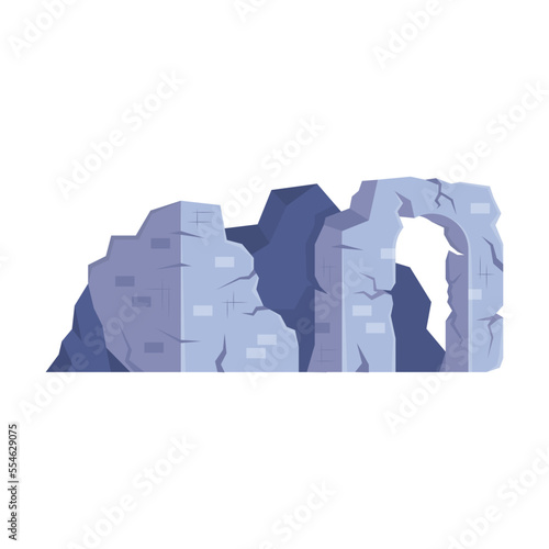 Ancient ruins of Atlantis vector illustration. Stone building or monument of lost city underwater at bottom of ocean isolated on white background. Architecture concept