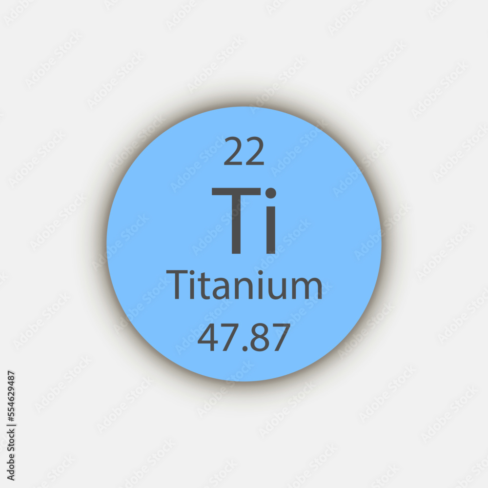 Obraz premium Titanium symbol. Chemical element of the periodic table. Vector illustration.