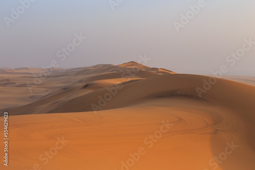 Desert off the coast of the Atlantic Ocean. Beautiful sunset. Walvis Bay. Swakopmund  Namibia.