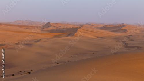 Desert off the coast of the Atlantic Ocean. Beautiful sunset. Walvis Bay. Swakopmund  Namibia.