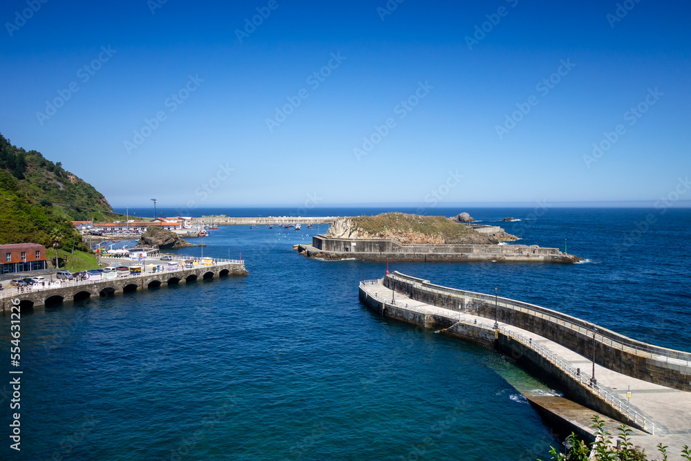 Cudillero harbor and village in Asturias, Spain