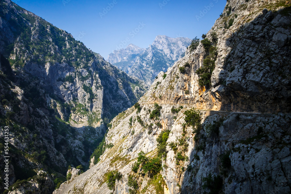 Cares trail - ruta del Cares - in Picos de Europa, Asturias, Spain Cares trail - ruta del Cares - in Picos de Europa, Asturias, Spain