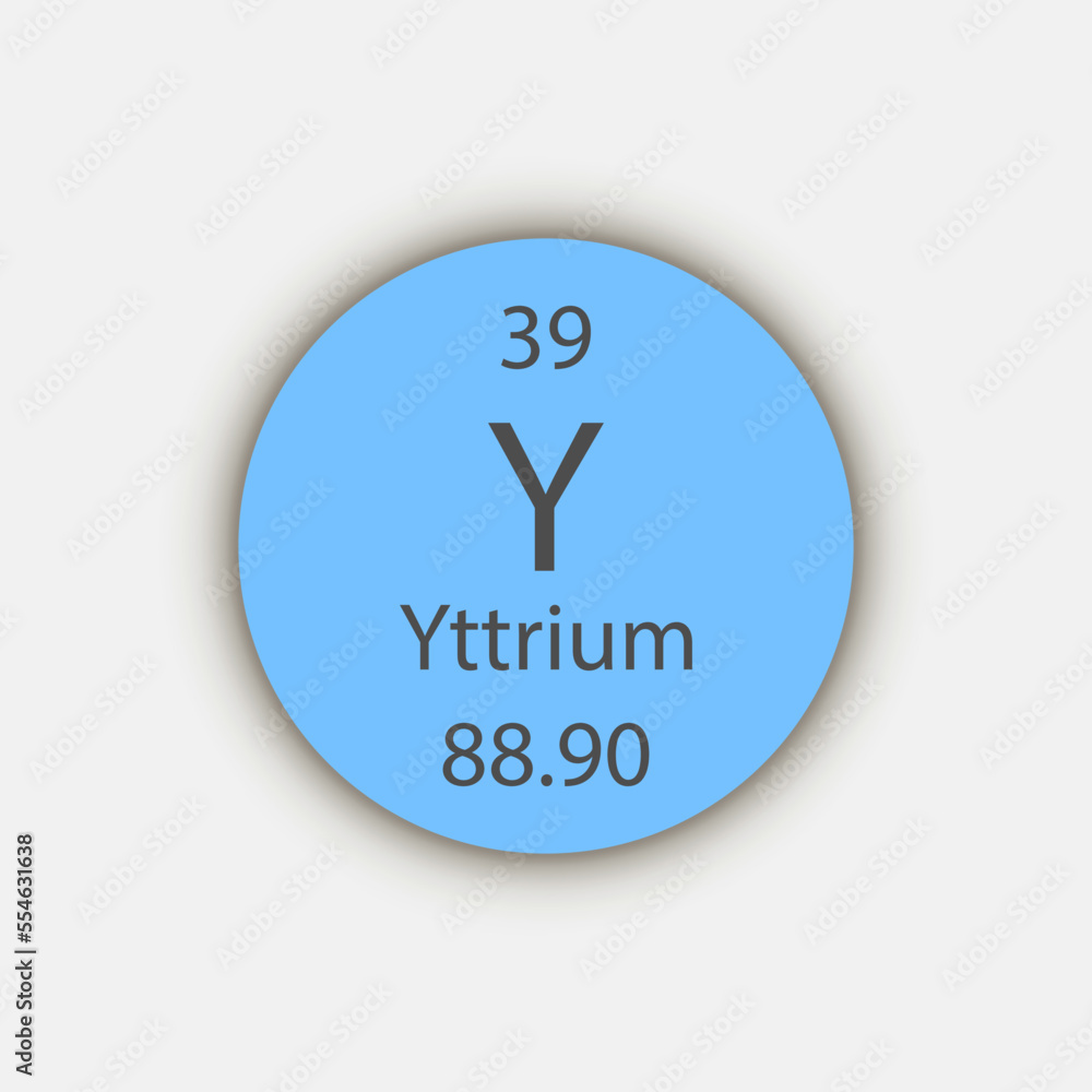 Yttrium symbol. Chemical element of the periodic table. Vector illustration. Yttrium symbol. Chemical element of the periodic table. Vector illustration.