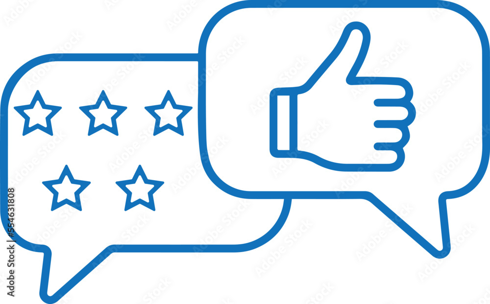 Feedback outline icon, customer review icon blue vector Feedback outline icon, customer review icon blue vector