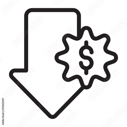 dollar line icon