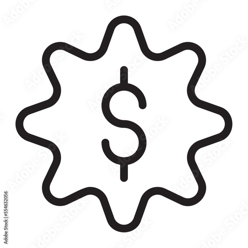 dollar line icon