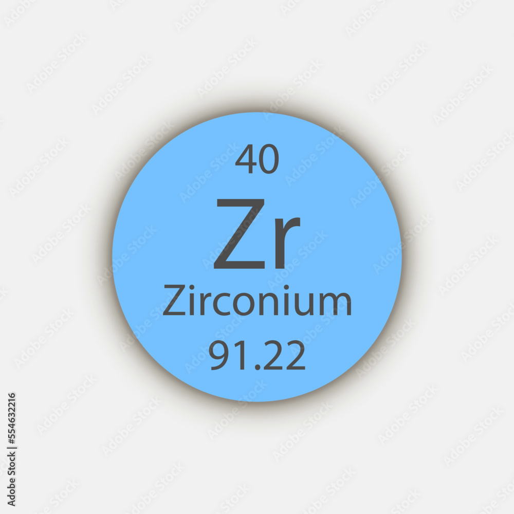 Zirconium symbol. Chemical element of the periodic table. Vector illustration. Zirconium symbol. Chemical element of the periodic table. Vector illustration.