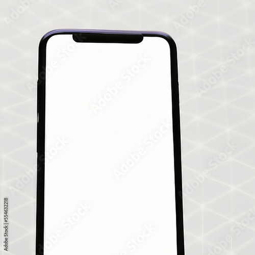 Smartphone similar to iphone xs max with blank white screen for Infographic Global Business Marketing Plan , mockup model similar to iPhonex isolated Background of ai digital investment economy. HD photo