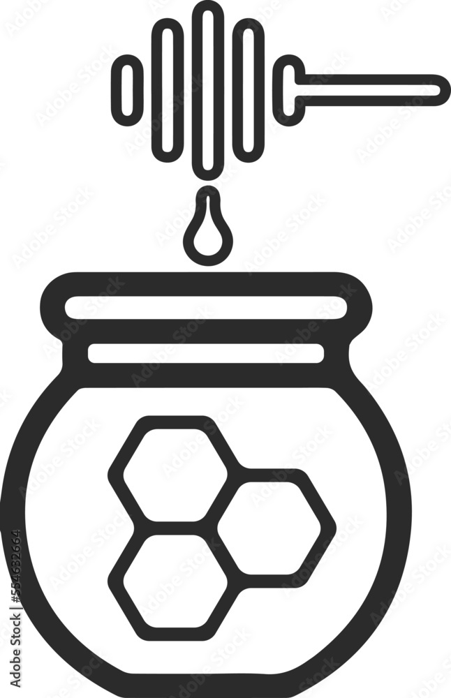 Honey icon, honey jar icon black vector Honey icon, honey jar icon black vector
