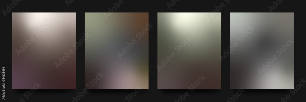 Gradient backgrounds vector set. Gradient wallpapers in bronze colors. Colorful vector backgrounds for covers, wallpapers social media stories, banners, business cards, branding design projects screen