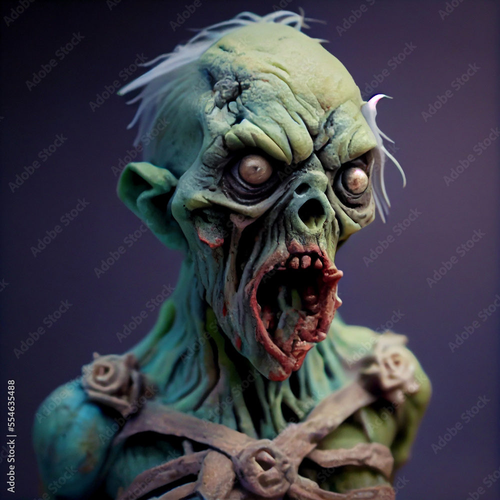 grotesque and horrifying zombie made of polymer clay and play dough - generative AI grotesque and horrifying zombie made of polymer clay and play dough - generative AI