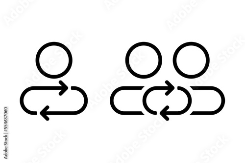 Person sync icon. Illustration vector