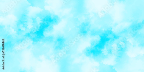 Blue sky with white clouds background. Romantic sky. Abstract nature background of romantic summer blue sky with fluffy clouds. Beautiful puffy clouds in bright blue sky in day sunlight.