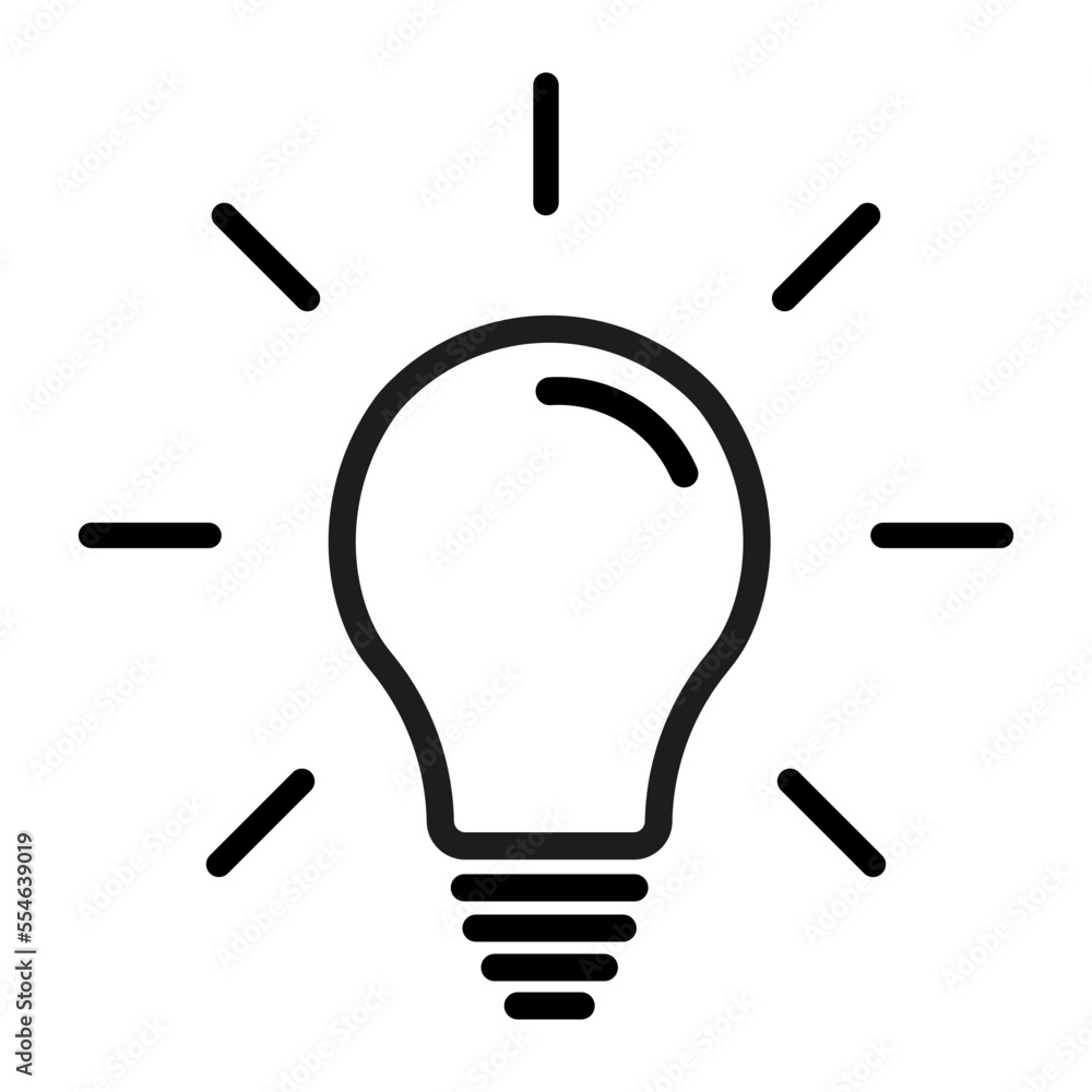 light bulb black icon vector