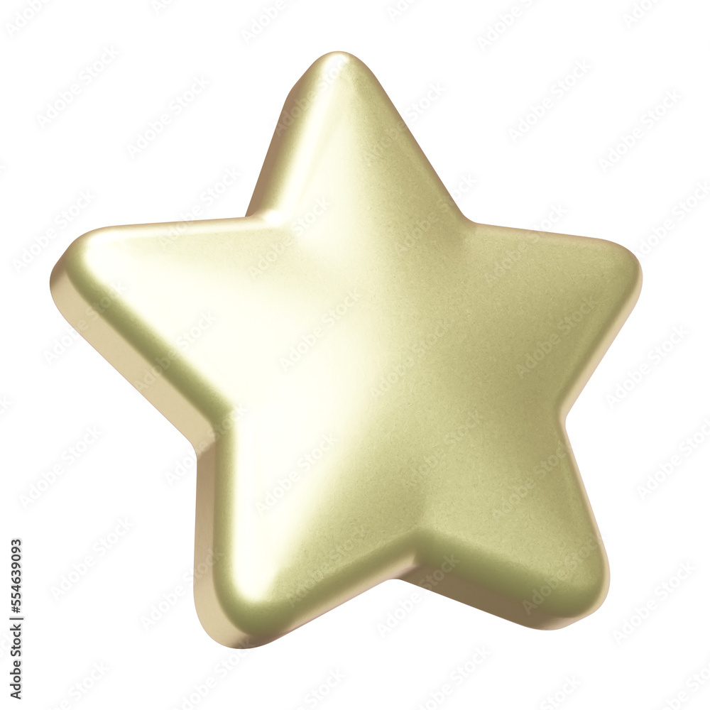 Gold star 3d rendering