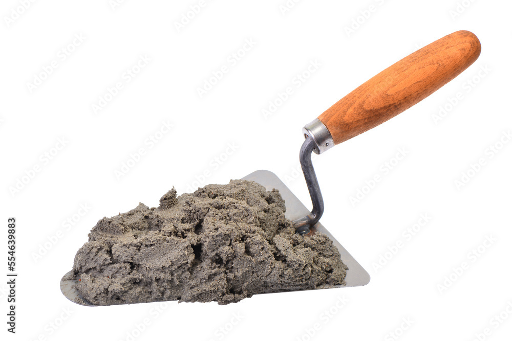 Trowel and cement isolated