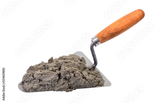 Trowel and cement isolated
