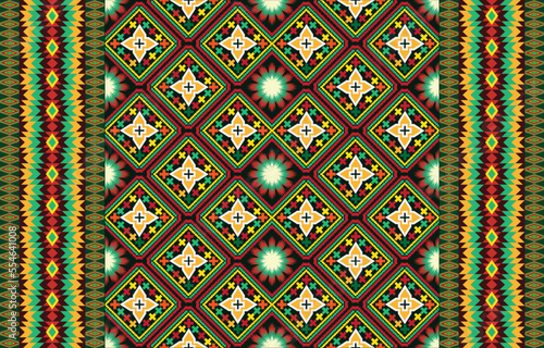 Gypsy pattern tribal ethnic motifs geometric vector background. Doodle gypsy geometric shapes sprites tribal motifs clothing fabric textile print traditional design with triangles
