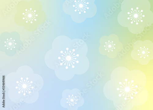 華やかな梅の花和風柄背景素材