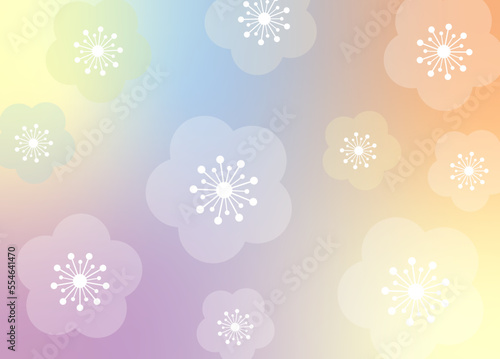 華やかな梅の花和風柄背景素材