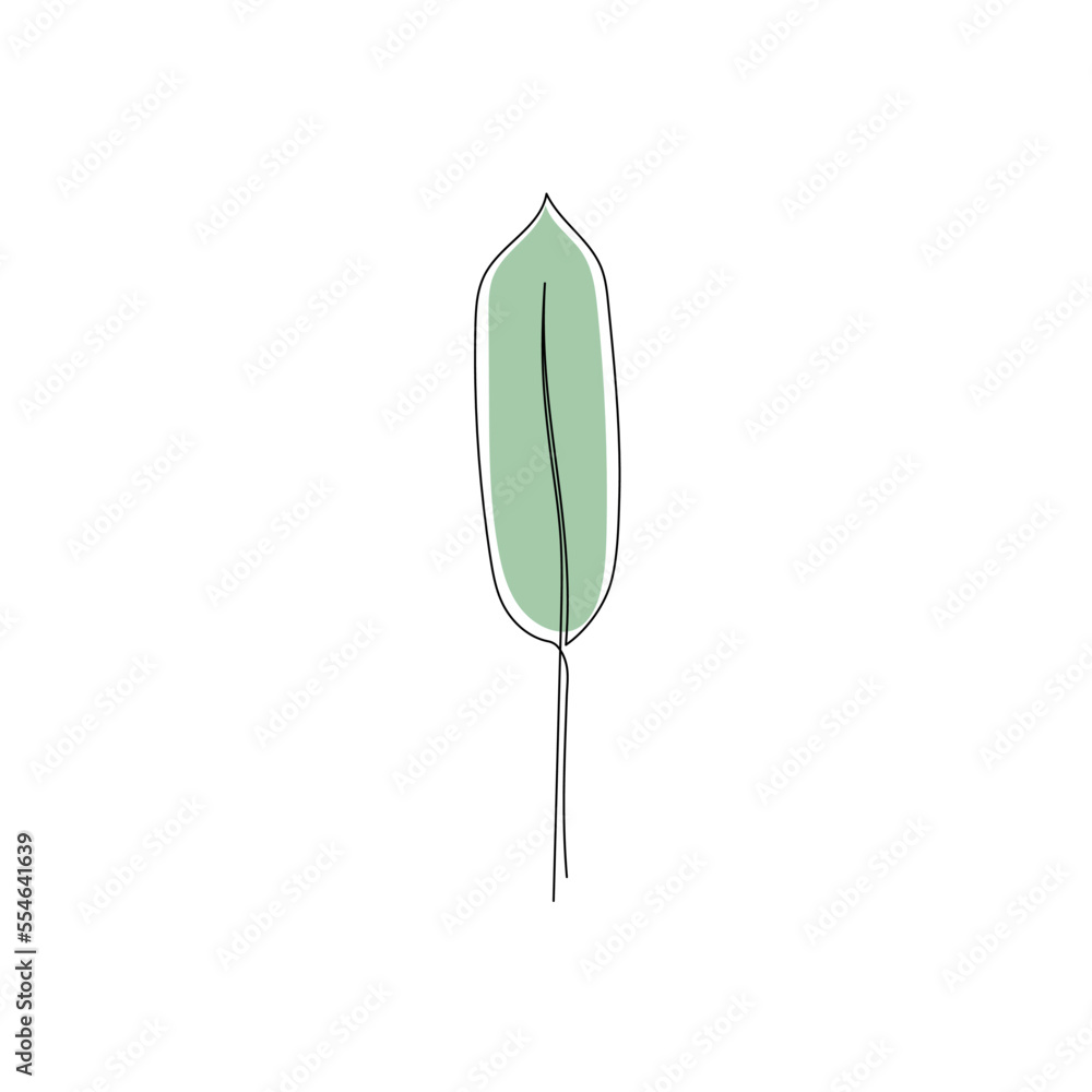 Line palm leaf art. One continuous line art decorative banana palm leaf draw. Editable stroke single tropical leaf element. Isolated vector illustration Line palm leaf art. One continuous line art decorative banana palm leaf draw. Editable stroke single tropical leaf element. Isolated vector illustration