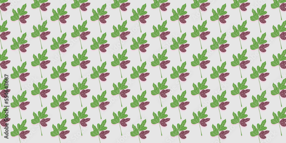 Vector seamless beautiful pattern flower and leaves flat background Vector seamless beautiful pattern flower and leaves flat background